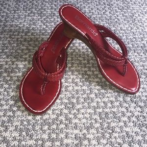 Red Bernardo Wedge Sandals